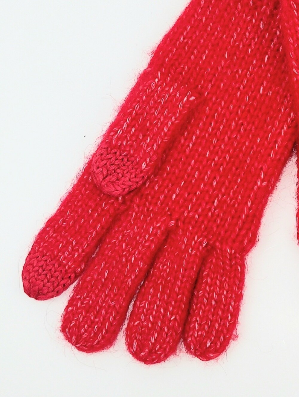 LOFT Wool Blend Red Cable Knit Women's Tech Gloves - Picture 4 of 8